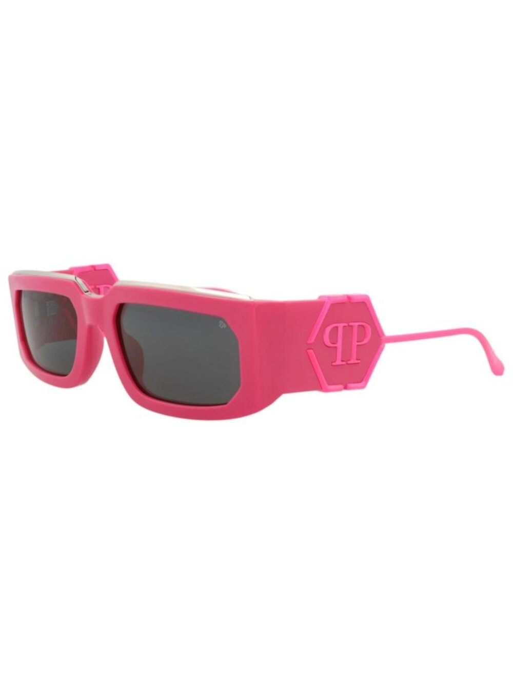New Philipp Plein Women's Sunglasses Square Rectangle Unisex Fuchsia Fuchsia Eye